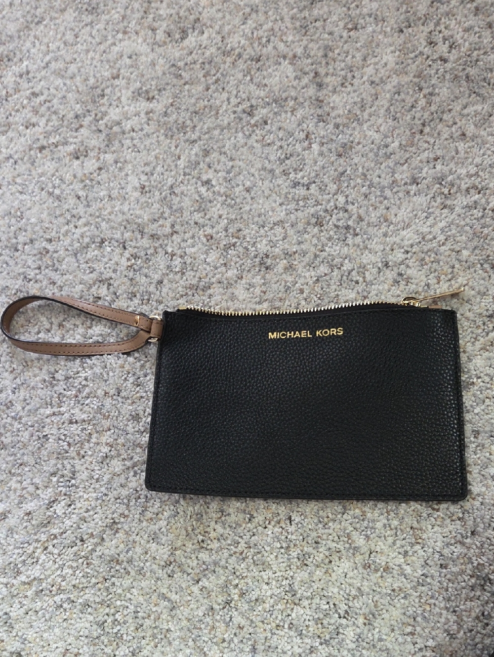 Michael Kors Black Pebbled Leather Wristlet